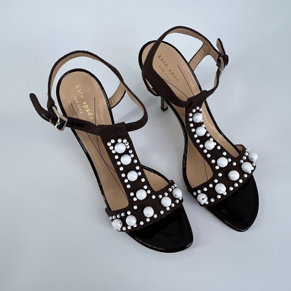 Kate Spade Looker Sz 10B Beaded Sandal Heel Italy Stiletto Dressy Summer NIB - Picture 3 of 9